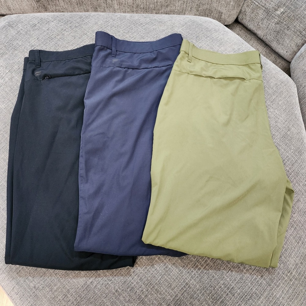 Fabletics Bundle Lot of 3 Navy, Black, Green 38 X 34 Golf Pants